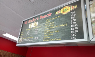 Rockys Donair And Pizzeria menu