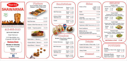 West End Shawarma menu