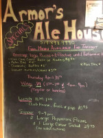 Armor's Ale House menu