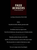 Faux Bergers menu