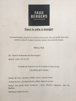 Faux Bergers menu