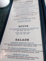 Tides Restaurant menu