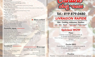 Cantine Chez-nous menu