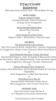 Martine's Bistro menu