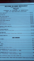 Chris' Restaurant menu