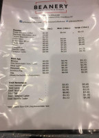 Beanery Coffeehouse Eatery menu