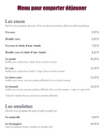 La Basse Cour menu