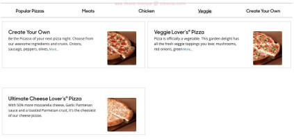 Pizza Delight menu