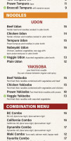 Red Fin Sushi Grill menu