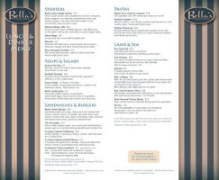 Bella's Casual Dining menu