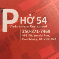 Pho 54 menu