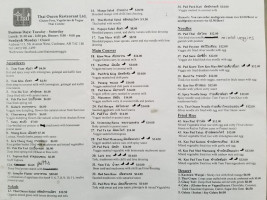 Thai Onzon menu