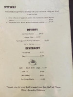 Three Rivers Country Kitchen menu