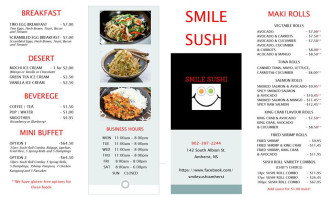 Smile Sushi menu