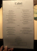 L’abri Café Restaurant Et Bar menu