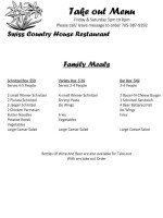 Swiss Country House menu