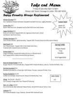 Swiss Country House menu