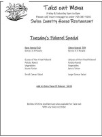 Swiss Country House menu