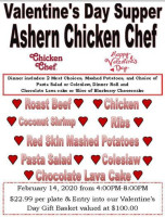 Ashern Chicken Chef menu