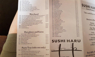 Sushi Haru menu