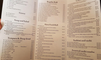 Sushi Haru menu