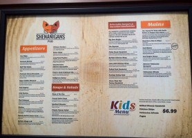 Shenanigans Grill menu