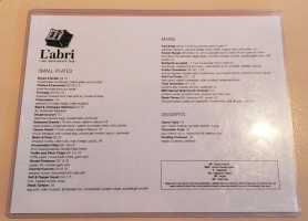 L’abri Café Restaurant Et Bar menu