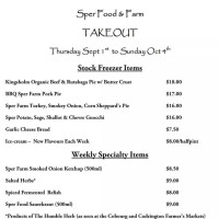 Sper Food & Farm menu