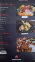 Osaka Sushi Restaurant menu