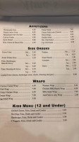 Alma's Family menu