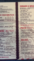 Sabrina's Pizzeria menu