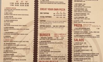 Sabrina's Pizzeria menu