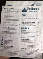 The Blue Elephant menu