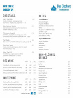 The Blue Elephant menu