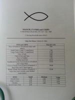 Manoll's Fish & Chips menu