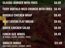 Wild Wing menu