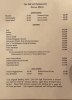 The Old Loft menu