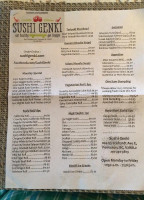 Sushi Genki menu