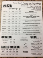 Mama Sofia Pizzeria menu