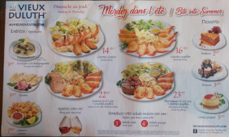 Au Vieux Duluth Apportez Votre Vin menu