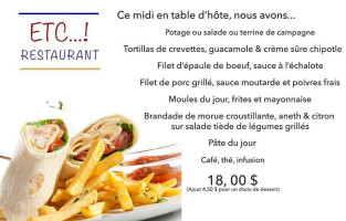 Restaurant et Caetera menu