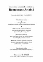 Attablé menu