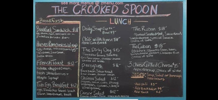 The Crooked Spoon Cafe menu