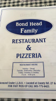 Bond Head Restaurant menu