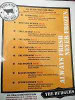 The Burger Shop and The Ice Cream Shoppe menu