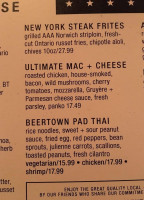 Beertown Public House Cambridge menu