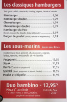 Pizzéria Du Parc Bécancour menu