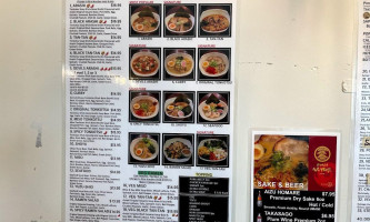 Arashi Ramen menu