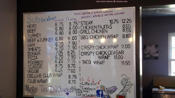 La Sub Shop menu