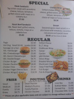 The Voyageur Chipstand menu